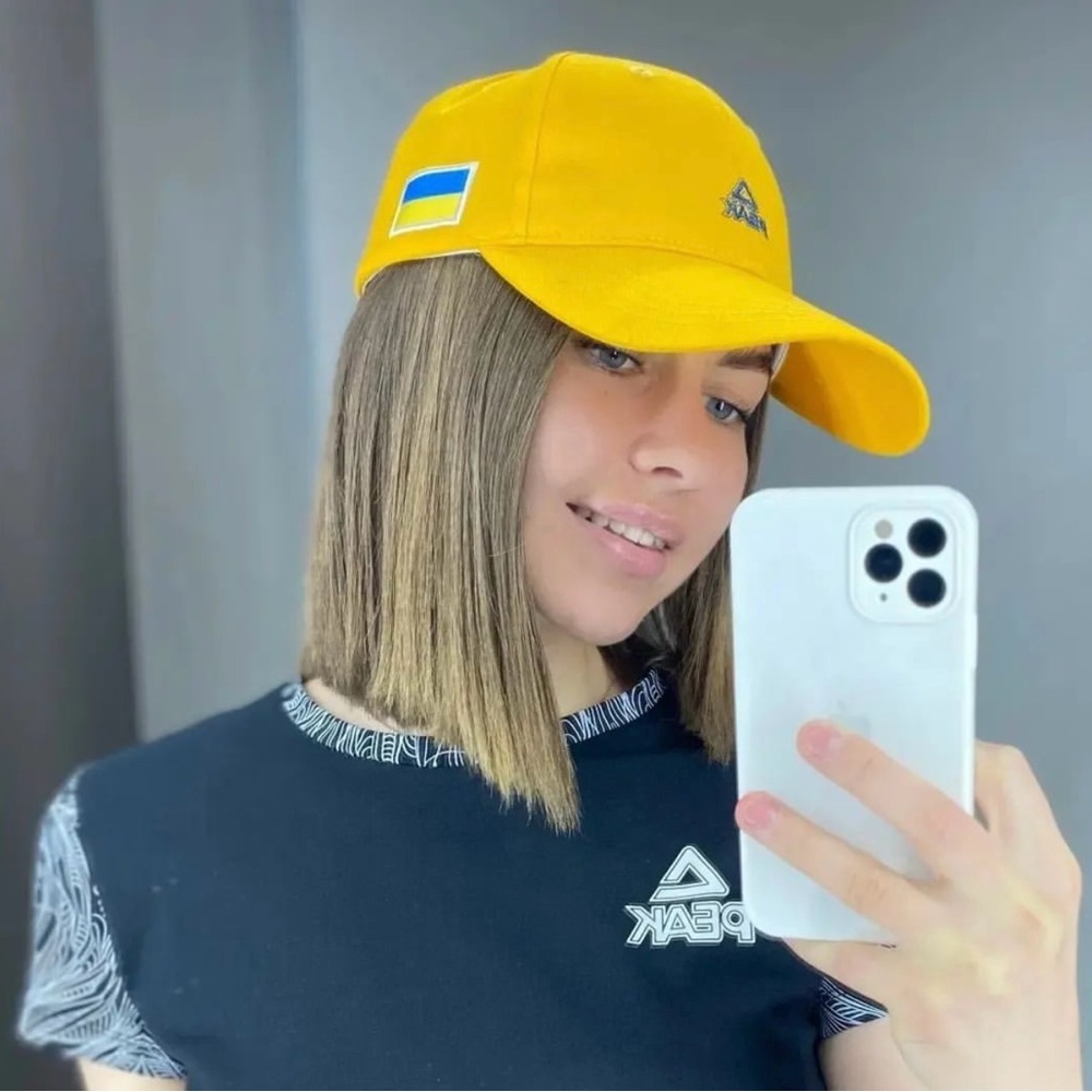 Baseball cap (man, woman, kids) yellow color Ukraine flag national design 1pcs.